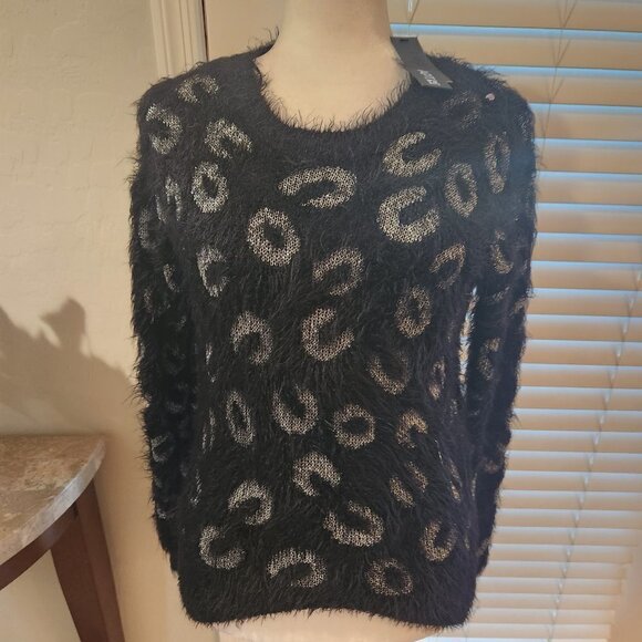 APT 9 Black and Silver Sweater. NWT. Size XS - Picture 1 of 15